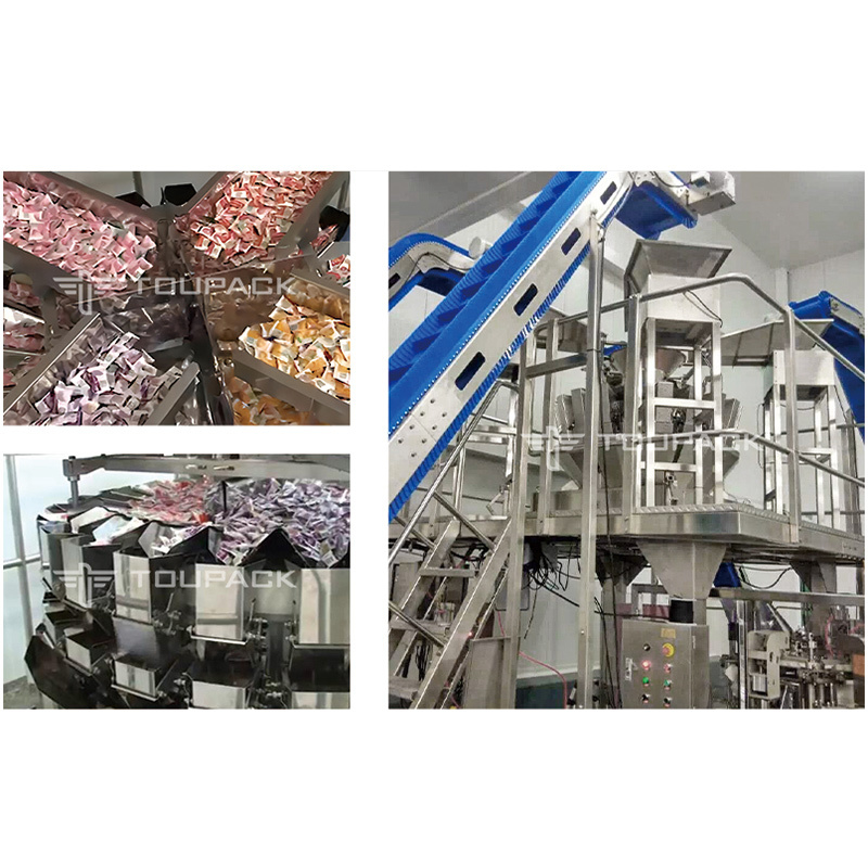 Automatic Package 4 in 1 Dried Fruit Packaging Machine Nuts Cashew Nuts Snack Packing Machine Coated Peanut Packaging Machine