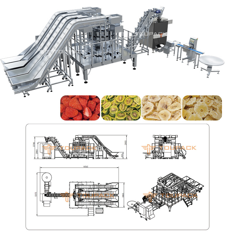 Automatic Package 4 in 1 Dried Fruit Packaging Machine Nuts Cashew Nuts Snack Packing Machine Coated Peanut Packaging Machine