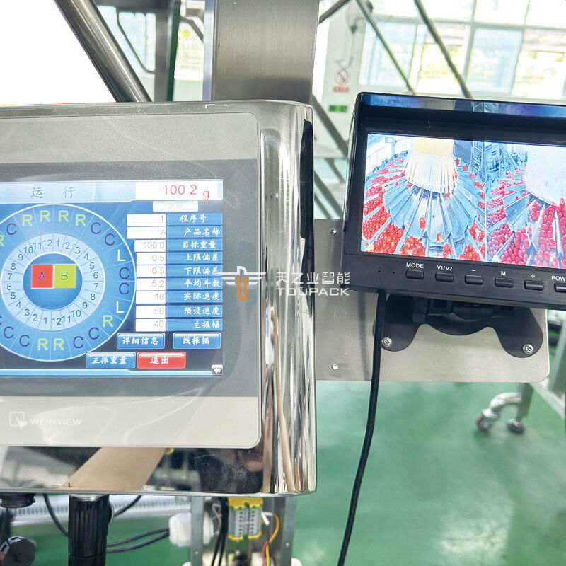 خط تعبئة صدفي الفاكهة آلة وزن وتعبئة الفاكهة الأوتوماتيكية نظام تعبئة الفاكهة في صندوق PET